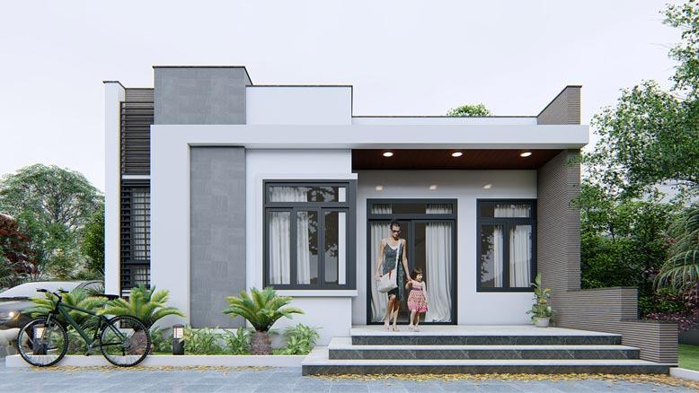 mẫu nhà cấp 4 đổ mái bằng